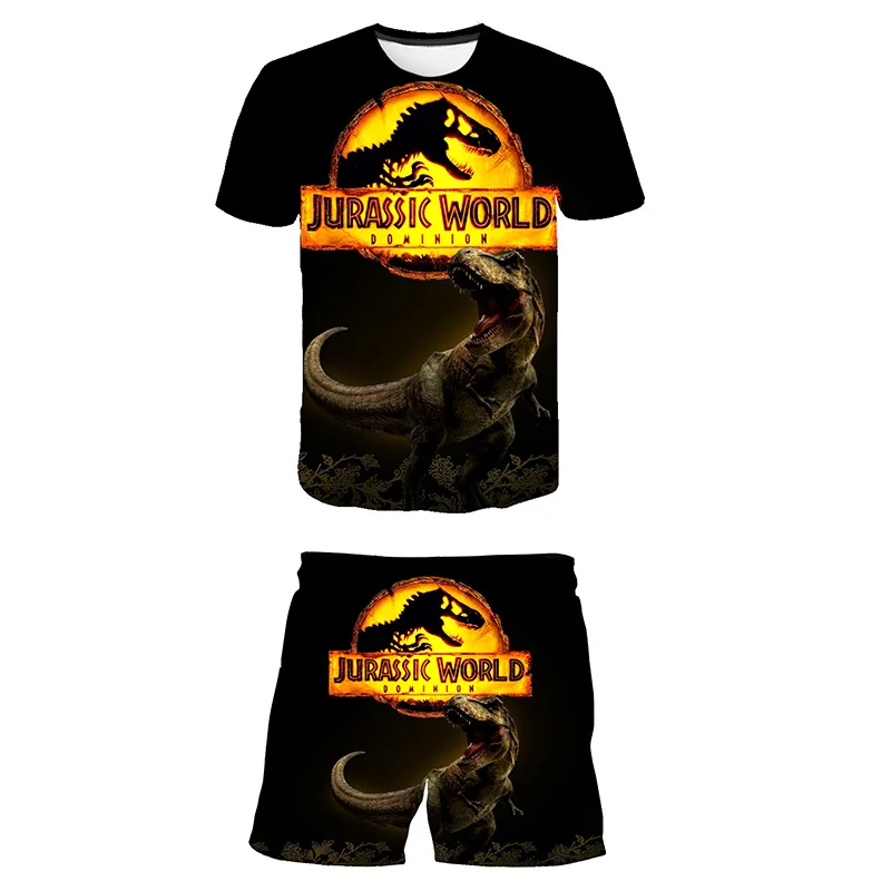 

New Jurassic World Dominion 2Pcs Boys Girls Clothing Sets Dinosaur 2022 Summer Baby Girls Clothes 3D Kids Children Clothes Suits