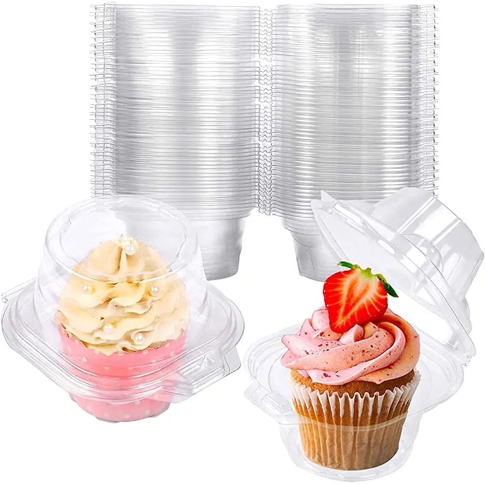 

10 Packs Individual Cupcake Containers Stackable Single Compartment Cupcake Disposable Carrier Holder cake Box