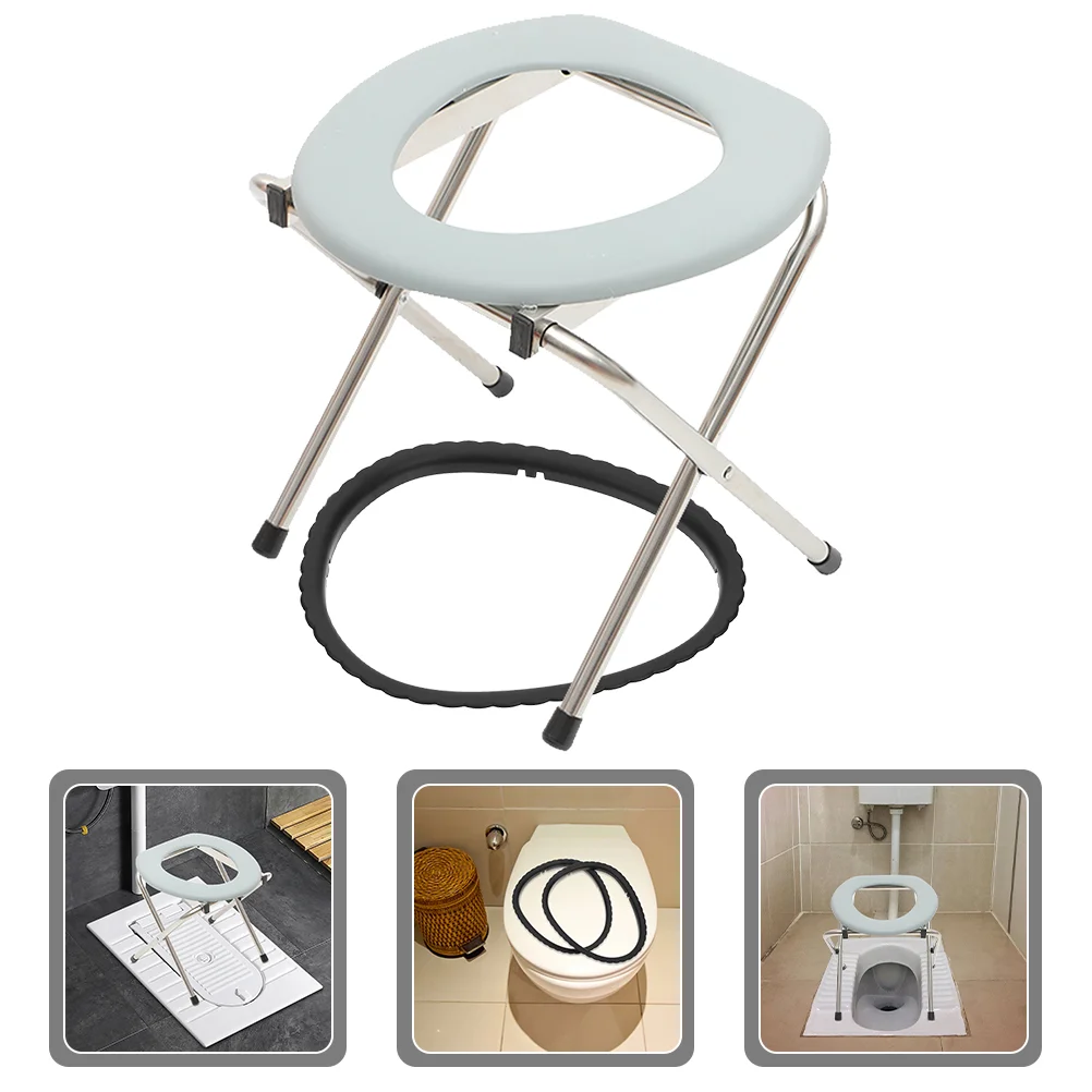 

Складной стул для унитаза, портативный стул для туалета для пожилых людей и беременных женщин, туалетный столик