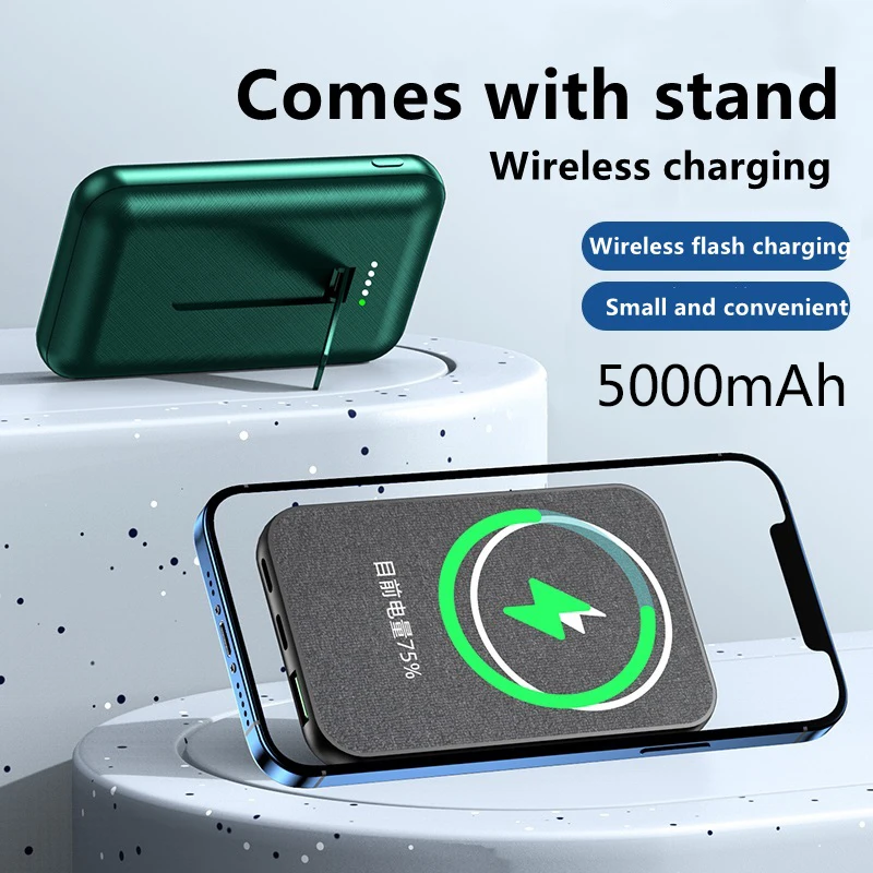 

NEW 5000mAh 15W Portable Magnetic Wireless Power Bank Fast Charger For iphone 12 13 Pro Max Mini Mobile Phone External Battery