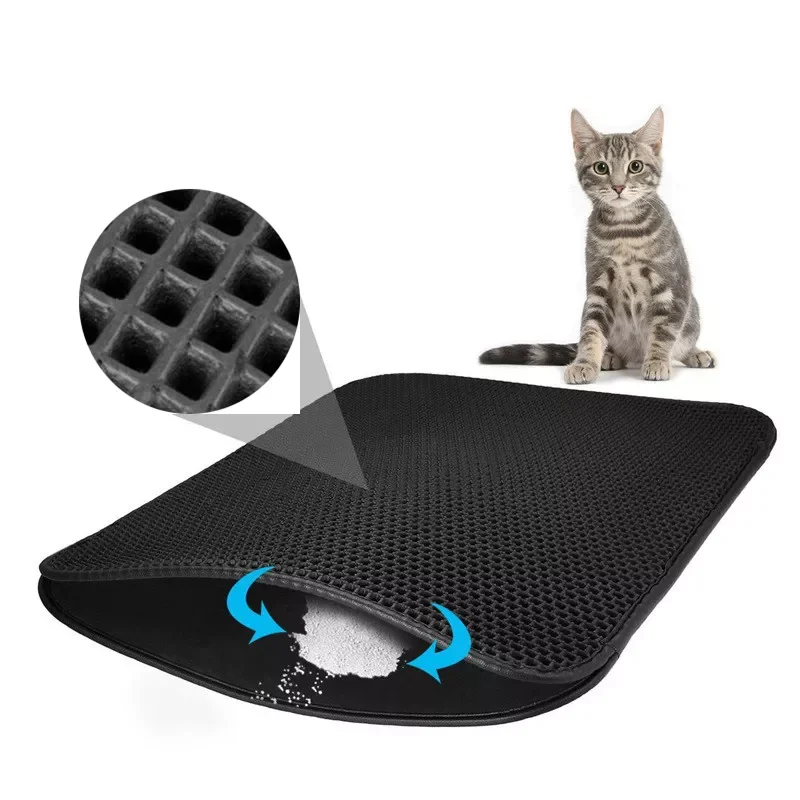 

Double Layer Cat Mat Bed Pads Pet Product Bed Trapping Pet Litter Box Mat House Clean Mat For Cats Waterproof Pet Cat Litter Mat