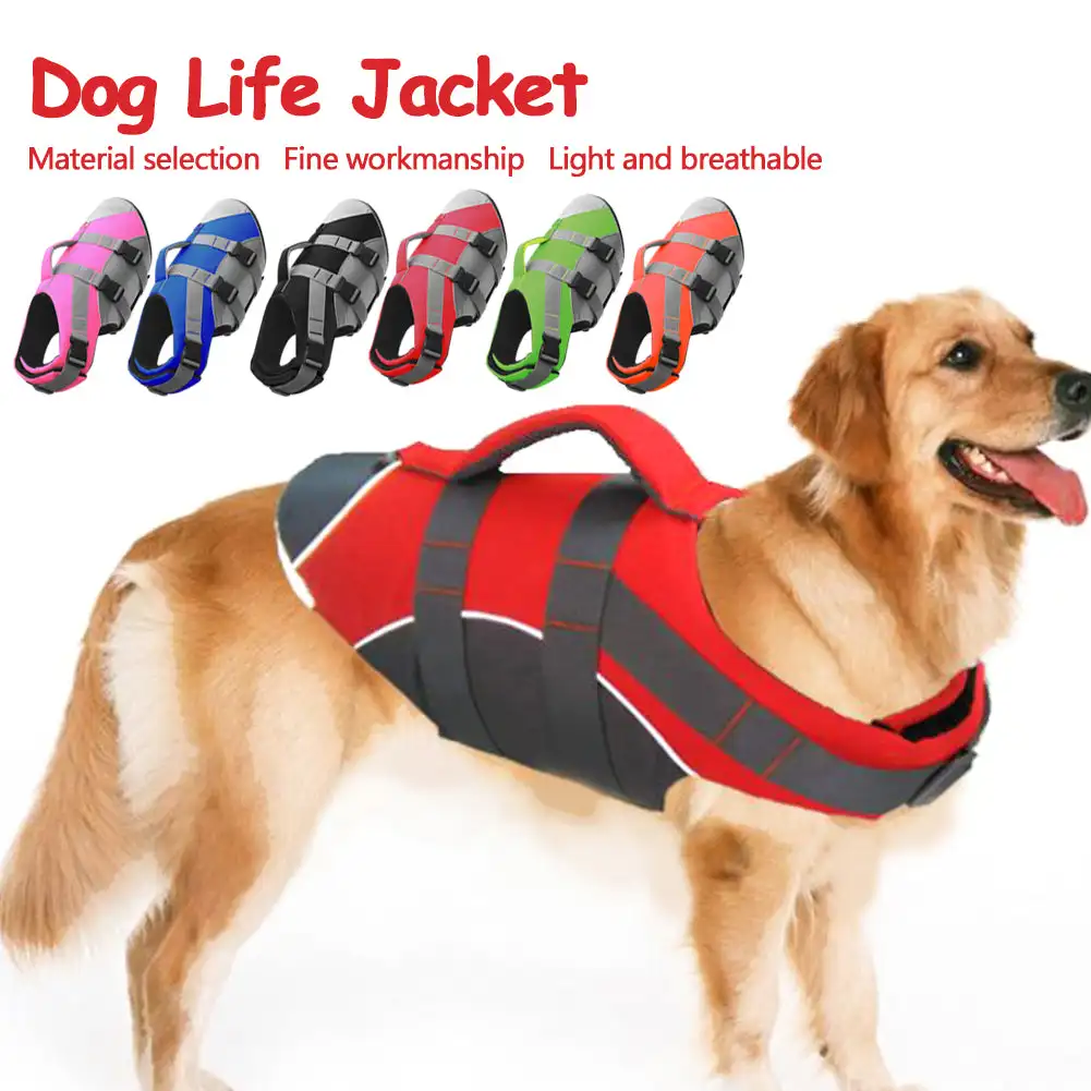 

Summer Pet Dog Life Jacket Safety Vest Dog Clothes Dog Swimsuit Pet Swimsuit Vacation Oxford Reflective Breathable Bulldog S-XL