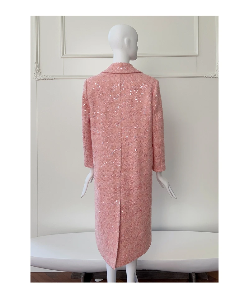 YIGELILA женское шерстяное длинное пальто 2024 зимняя однобортная верхняя одежда