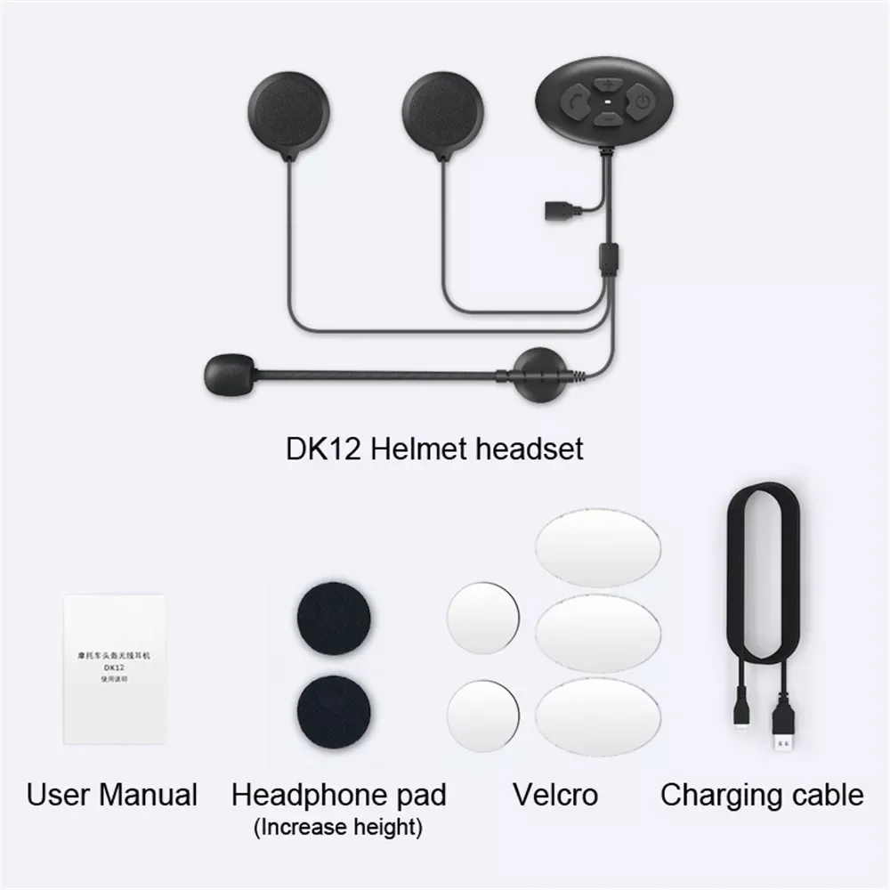 For 2 Riders Helmet Intercom Motorcycle Bluetooth 5.0 Headsets Intercomunicador with Fm Radio Wireless Walkie Talkie Interphone enlarge