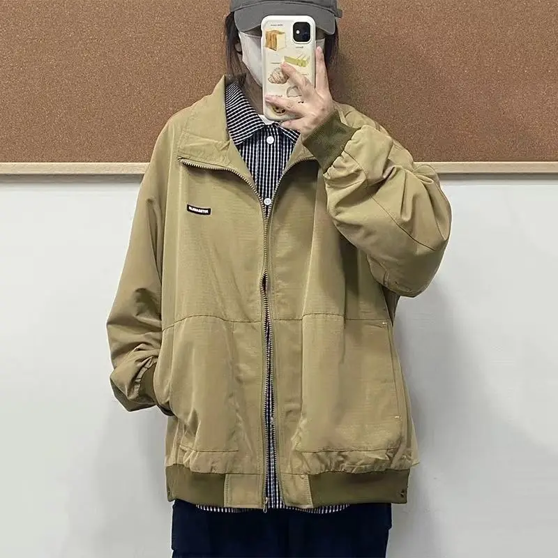 

Deeptown Vintage Zipper Jacket Women Korean Fashion Harajuku Streetwear 2000s Aesthetic Oversized Jackets Female Japanese Coats