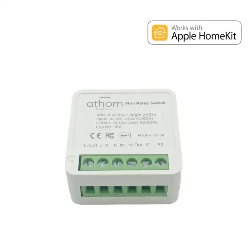 

Релейный модуль Homekit Mini DIY с поддержкой Wi-Fi, 3-сторонний, 16 А, голосовое управление Siri, умный настенный выключатель для домашней автоматизации