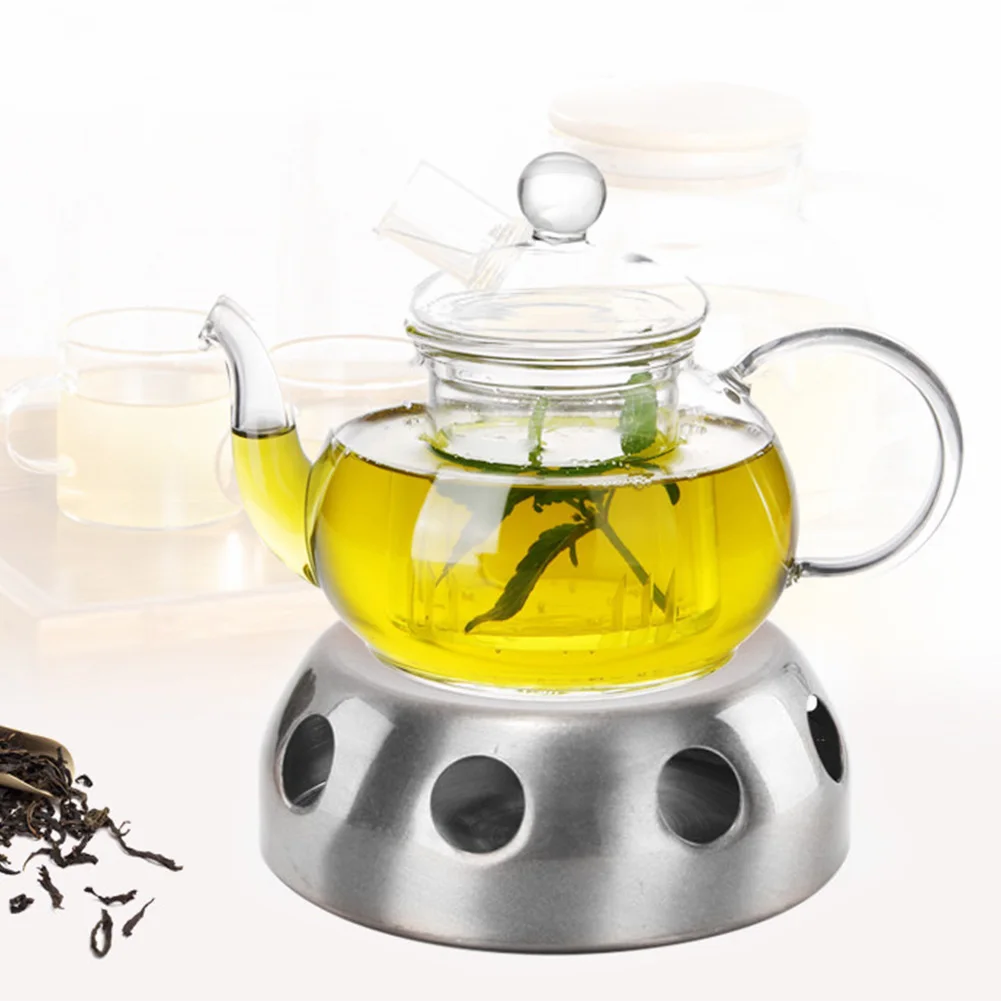 Teapot Warmer Office Candle Coffee Stainless Steel Home Stove Practical Round Detachable Accessories Teaware Silver Heating Base