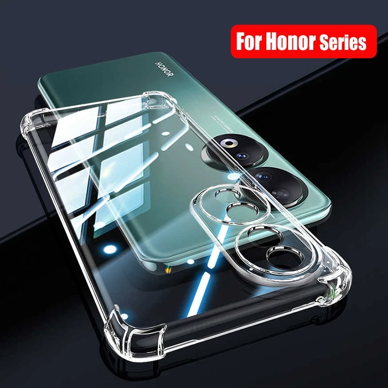 Honor200 Airbag Shockproof Case For Huawei Honor 200 70 90 Pro Lite 200pro 50 100 90pro Honor70 Silicone Clear Cover Honor90lite