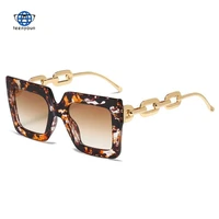 teenyoun new frame sunglasses luxury brand trends big frame glasses punk chain sun glasse