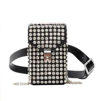luxury delicate glitter rhinestones mini phone bag for women evening party clutch shoulder crossbody bags waist packs