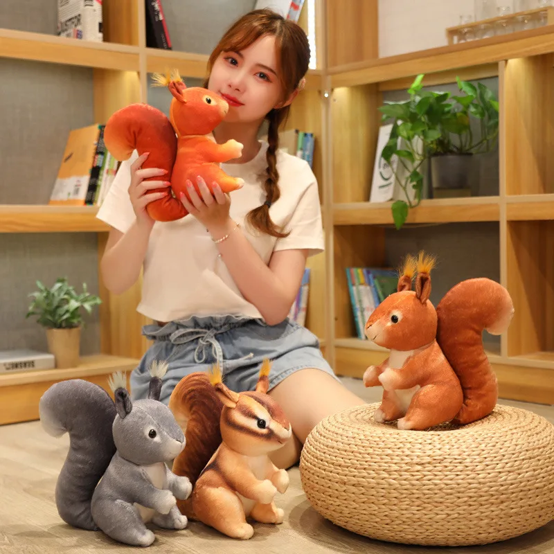 

1pc 25cm Squirrel Plush Toy Stuffed Kaiwaii Simulation Striped Squirrel Cute Cartoon Animals Toys For Kids Xmas Gift
