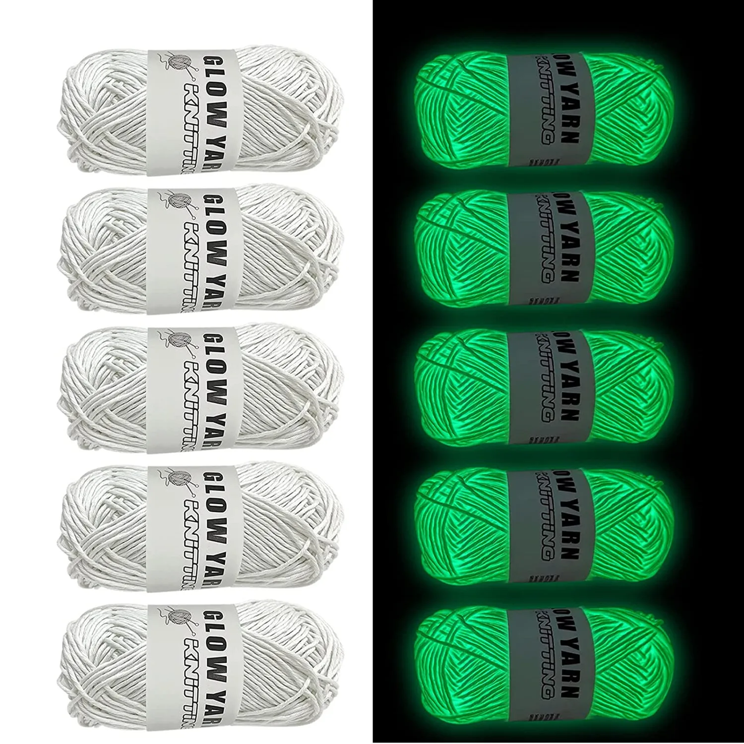 

Glow in The Dark Yarn Beginners Luminous Thick Scrubby Yarns 55 Yards Sewing Supplies for Fluorescent Knitting Crochet Craft DIY