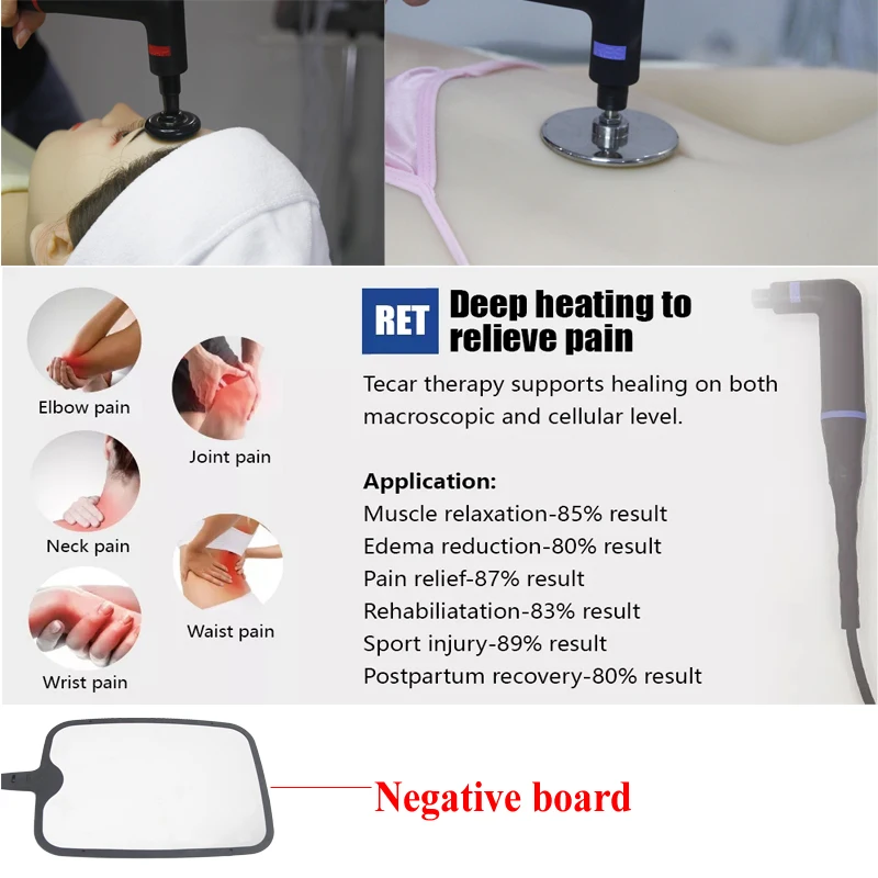 Au-23B Портативный 448 кГц RF Tecar Therapy Ret Cet Diathermy Радиочастотная инструкция Tecartherapy Tensamax