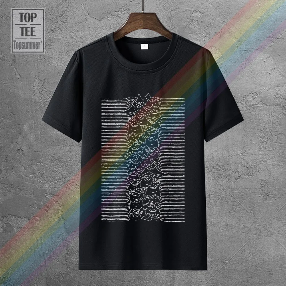

Cat Division Joy Division Unknown Pleasures T Shirt Emo Punk T Shirts Rock Hippie Branded Tunic Tshirts Goth Gothic Tee-Shirt