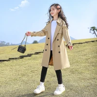teenage girls long jacket solid color girl coats kids casual style childrens jacket spring autumn kids clothing 6 8 10 12 14 y