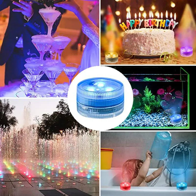 

Подводная лампа для дайвинга, 3 светодиодный, IP68, водонепроницаемая, с дистанционным управлением, для бассейна, плавающая лампа, садовые фонари, подводная лодка