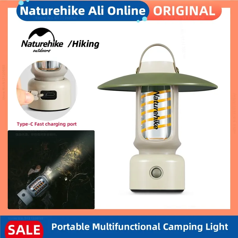 

Naturehike Многофункциональный Кемпинговый свет Открытый IPX4 Водонепроницаемый Атмосферный Ночной Свет Путешествие Портативный USB перезаряжаемый факел