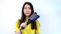 fast delivery home salon hair stying tools electric hair crimping iron deep waves maker lcd display hair curling curler