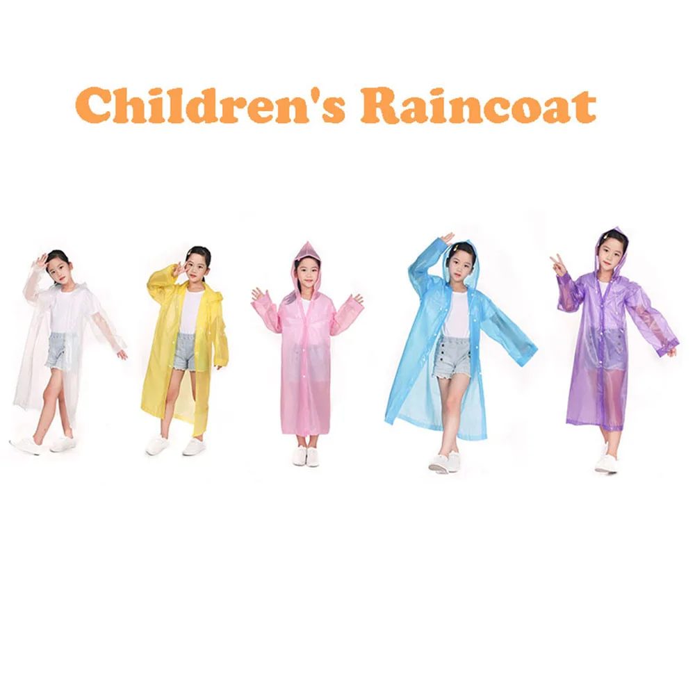 

Hiking Raincoats PE Plastic Raincoat Impermeable Slicker Tourism Rainwear Outdoor Traveling Camping Rain Poncho for Children