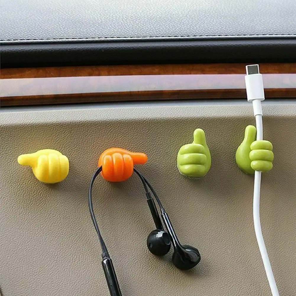

4pc Creative Silicone Thumb Up Shaped Wall Hook Multi-function Hanger Self Key Holder Cable Jewelry Adhesive Data Home Orga A3P0