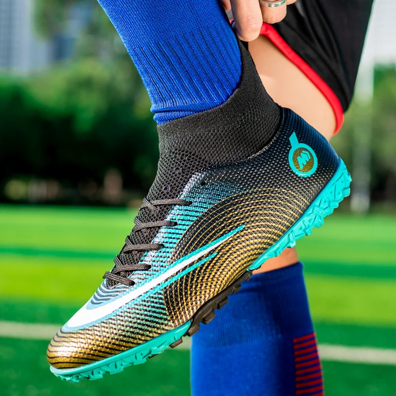 Soccer Shoes Society TF/FG Athletic Shoe Cleats Football Man Genuine Training Grass Kids Football Boots Size35-44