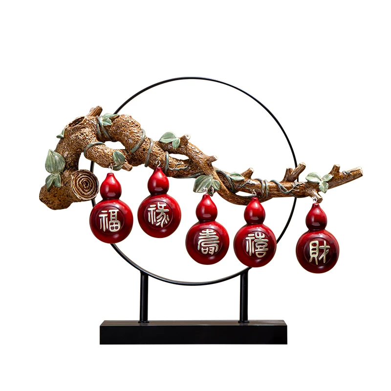 

Five Blessings Gourd Ornaments Hallway Living Room New Chinese Style Essential Gift for Moving New Home Gift