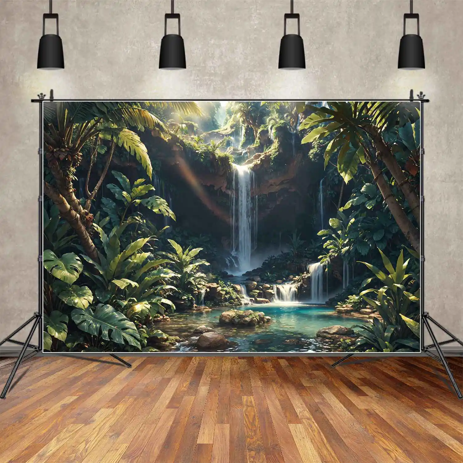 

Summer Waterfall Lake Photography Backdrops Decorations Tropical Custom Baby Photo Booth Photographic Backgrounds Studio Props