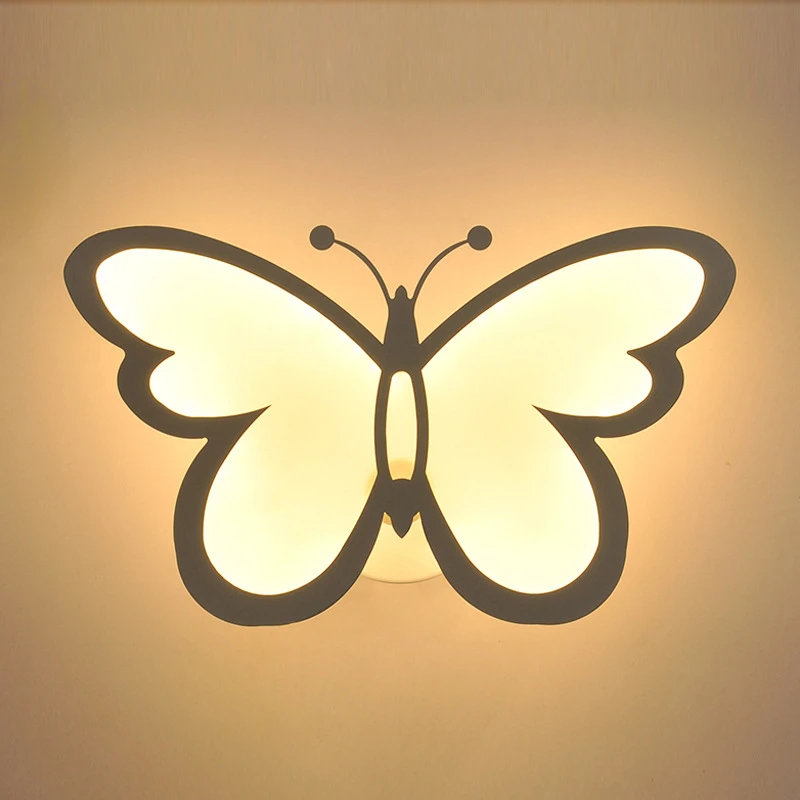 

Светодиодный настенный светильник в виде бабочки, 220 В переменного тока, в, современный светильник для гостиной, детской комнаты, коридора, д...