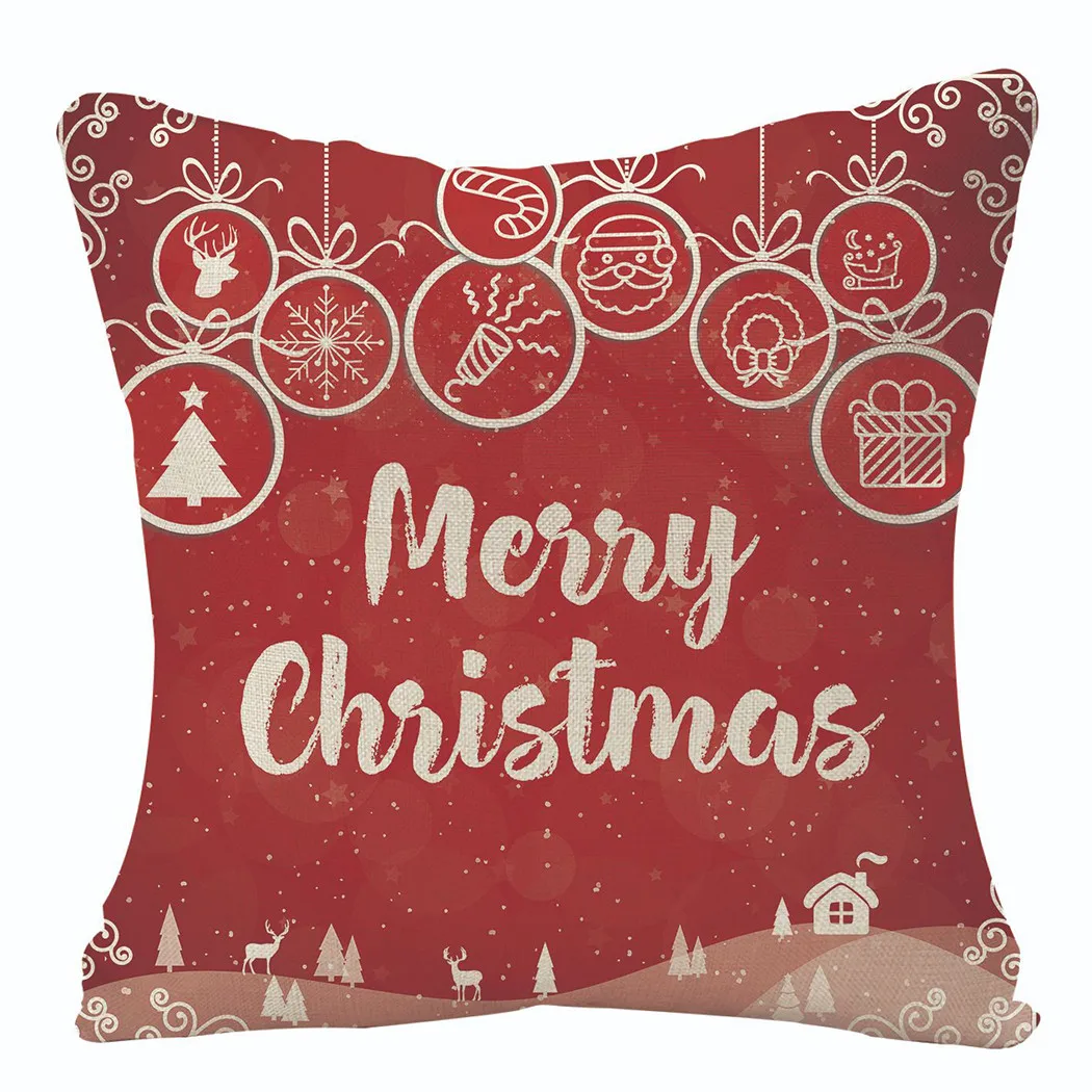 

45cm Christmas Cushion Cover Navidad Merry Christmas Decorations For Home 2022 Xmas Noel Cristmas Ornaments New Year Gifts 2023