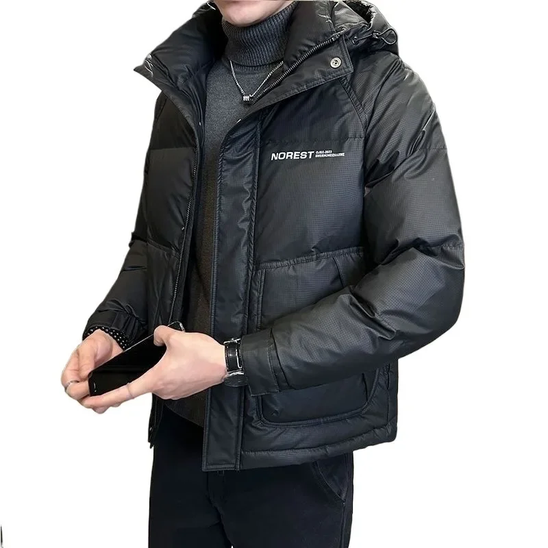 Мужской зимний пуховик с капюшоном новинка 2024 повседневный в американском стиле
