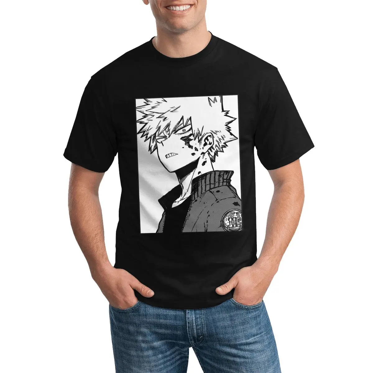 

Футболка Boku Bakugou Katsuki модные футболки Моя геройская Академия футболки с круглым вырезом повседневные мужские топы большого размера