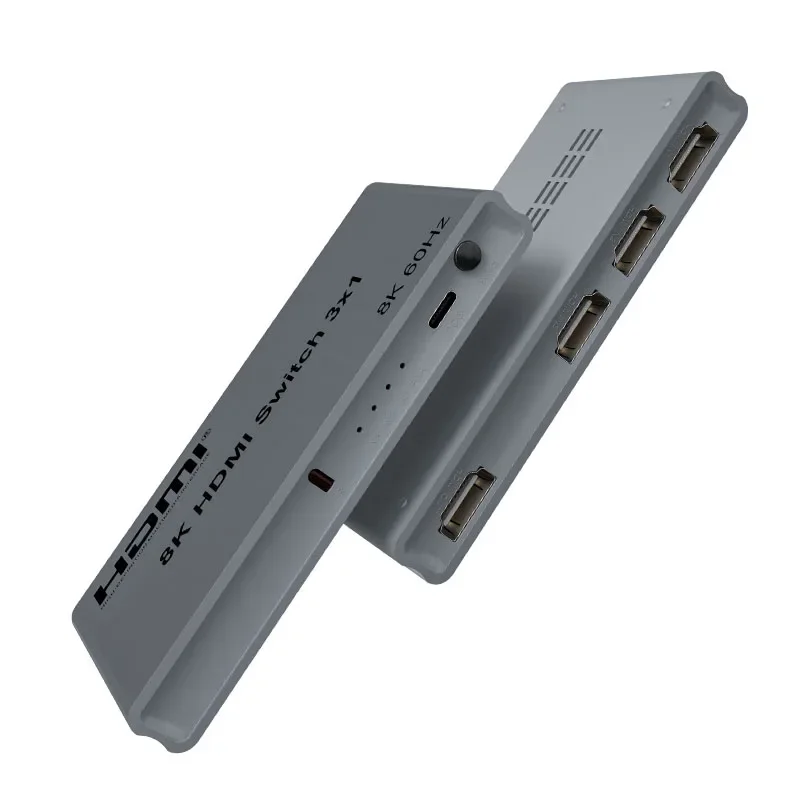 Фото HDMI-конвертер-переключатель 3-в-1 с функцией памяти при отключении питания, 8K 60 Гц, 3x1, автоматическое переключение, поддержка 4K 120 Гц, HDMI 2.1 №2