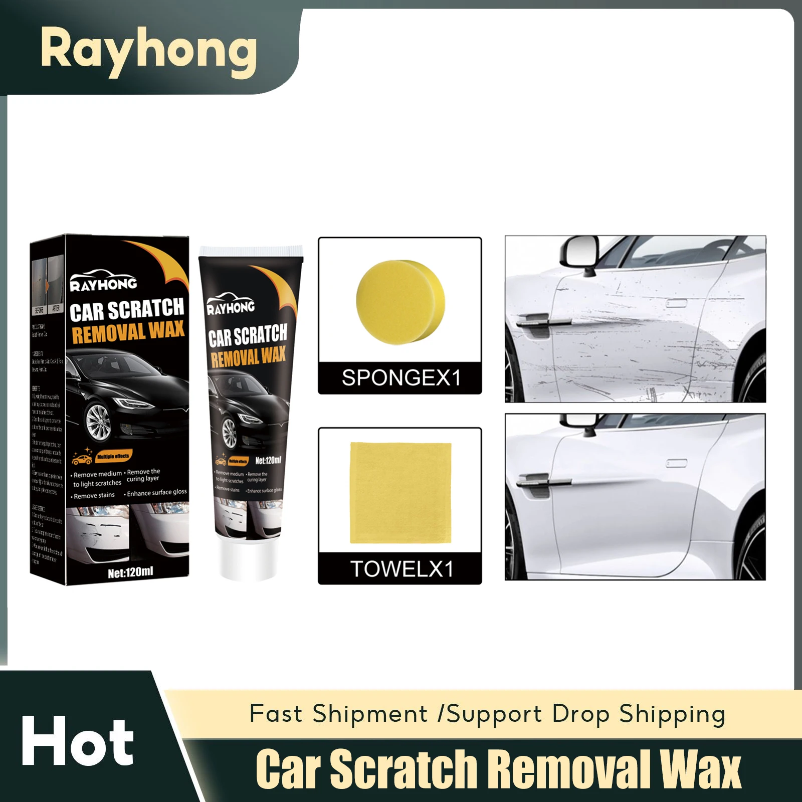 

120ml Car Scratch Paint Care Anti Scratch Auto Swirl Remover Repair Polishing Wax Auto Body Grinding Compound Car Cleaning Tool