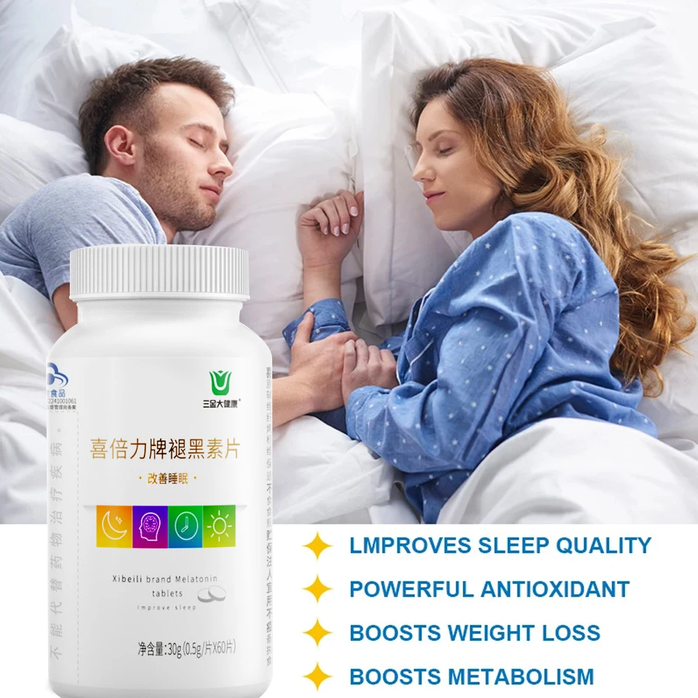 Sleeping Pills Strength Melatonin Help Improve Sleep Night Time Aid Fast Dissolve Dietary Supplement Fall Asleep Faster Longer