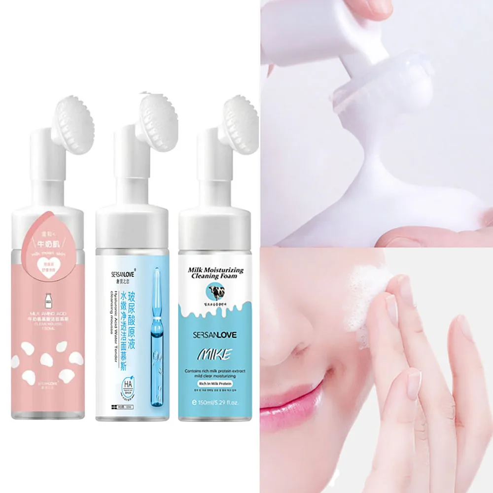 

Hyaluronic Acid Amino Acid Gentle Cleansing Mousse Moisturizing Oil Control Unclog Pores Facial Cleanser Skin Care Products