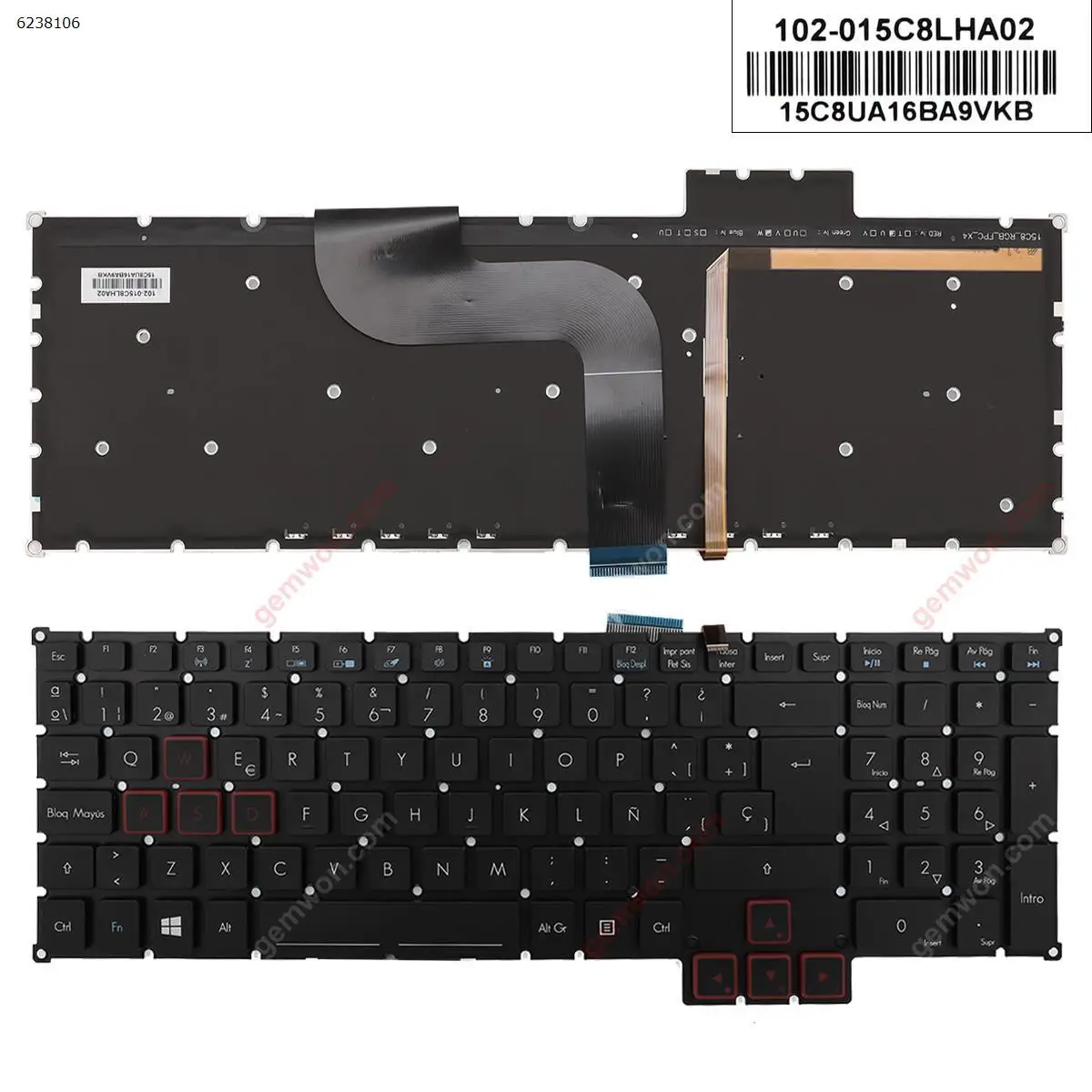 Original Spanish Keyboard for Acer Predator g9-591 g9-591g g9-591r g5-793 g9-791 g9-791g Black Without Frame Backlit