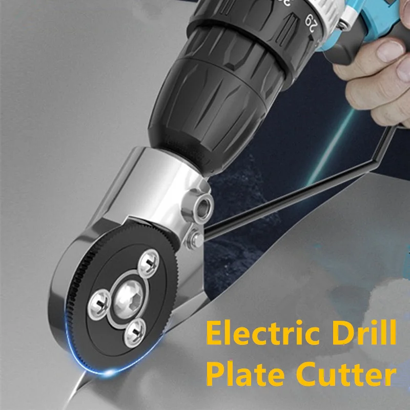 

Drill Alloy Sheet Cutting Punch Tools Adapter Plate Kit Steel Cutter Tool Electric Metal Attachment Scissor Plastic Sharp