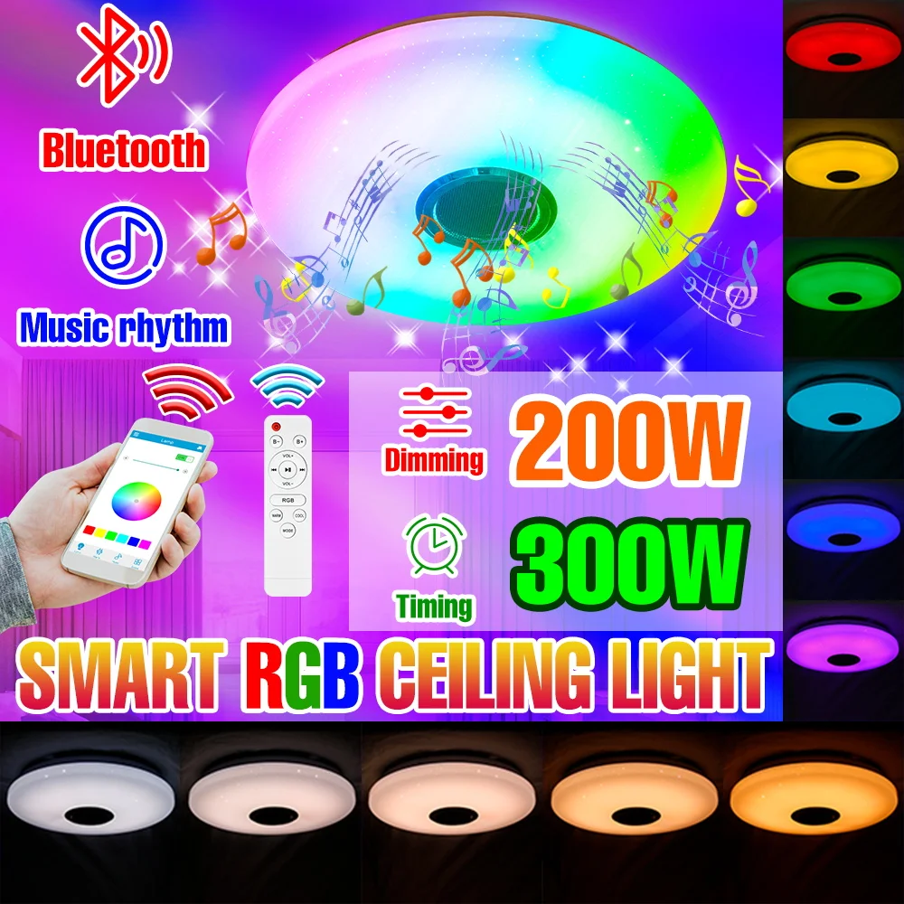 

Decorative Room Chandeliers Indoor Bedroom Dimmable Bluetooth Smart Ceiling Bulb Living Lamp Light