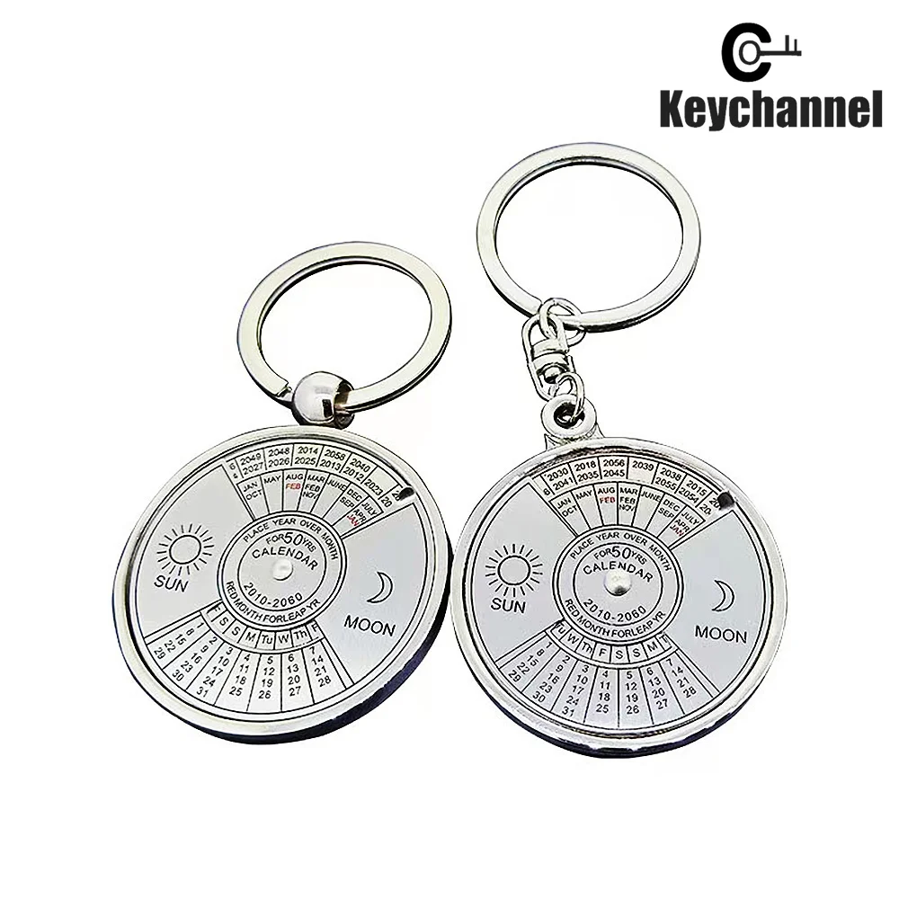 

Keychannel 1pcs Mini 50 Years Perpetual Calendar Unisex Key Chain 4 Typs Unique Metal Car Key Holder Ring for KD KEYDIY Xhorse