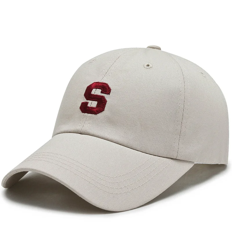 

Summer Cotton Trend S Letter Embroidery Baseball Cap Unisex Outdoor Sunscreen Peaked Cap Visors Holiday Couple Sun Hats Beach