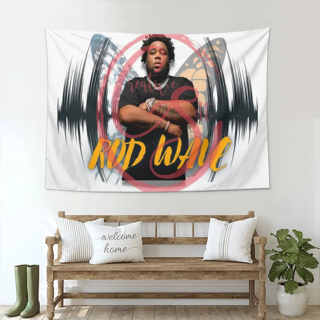 

Rod Wave Hip Hop Singer Y2K Tapestry Music Album Canvas Wall Hanging Bedroom Décor Aesthetic Customized Design