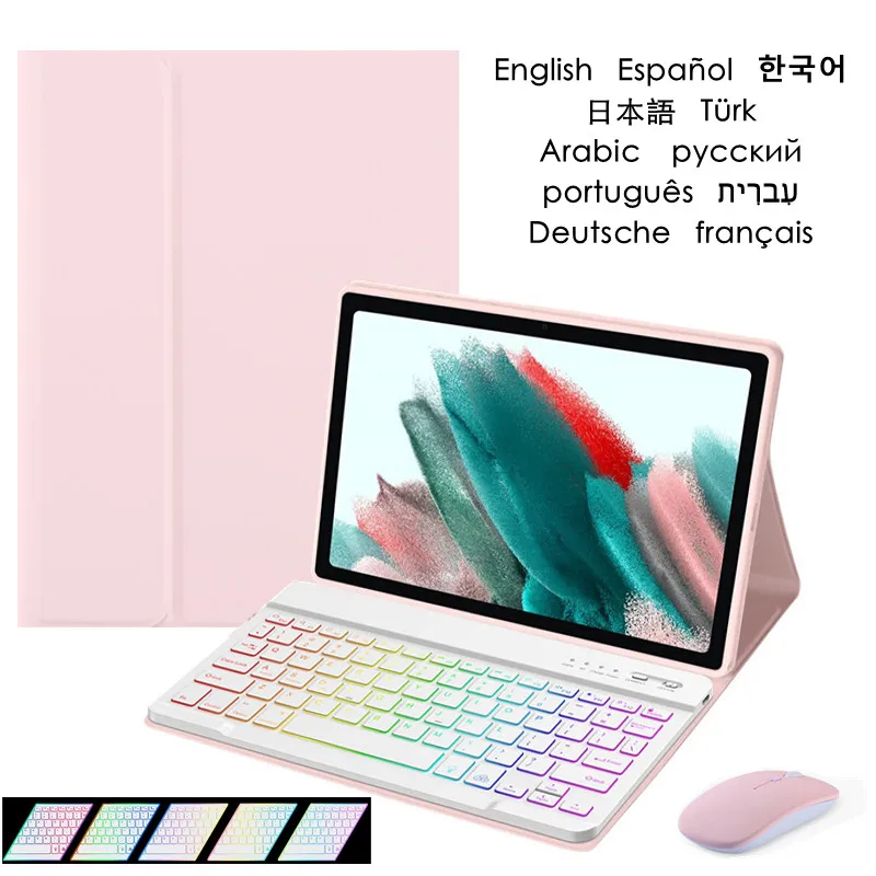 

Для Lenovo Tab M10 Plus чехол для клавиатуры для Lenovo Tab M10 Fhd Plus 10,3 ТБ-X606 русская испанская португальская Радужная клавиатура