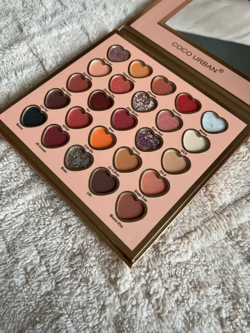 Палетка матовых теней для век с зеркальной пудрой 25 цветов