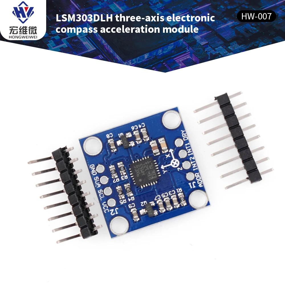 

GY-51 LSM303 LSM303DLH DLH Three-axis Electronic Compass Acceleration Module Electronic Sensor Modul Built-in 12bit AD Converter