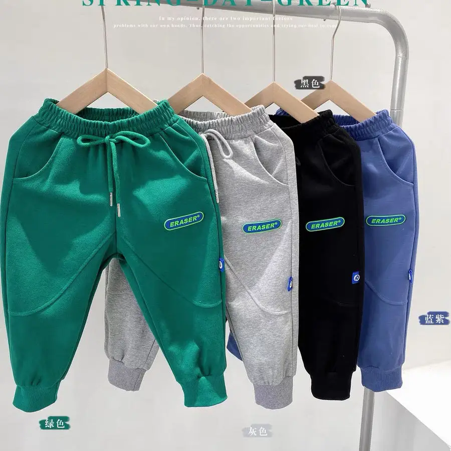 

Sport Pants Kids Letter Clothing Elastic Waist Jogger Pant Boys Long Trousers Boy Sport Pants Cotton Baby Casual Pants