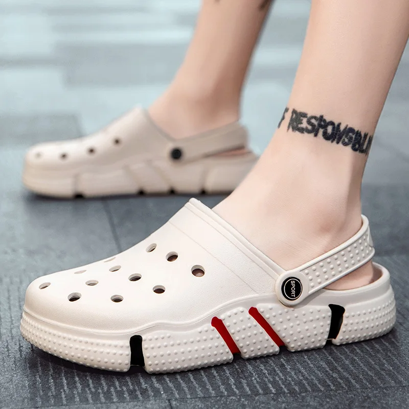 Summer Shoes for Men Sandalias Masculina EVA Fashion Outdoor Beach Slides Antislip Slip-on Clogs Lovers Home Slippers Size 36-46