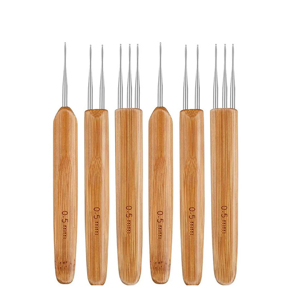 Набор игл для вязания волос 6 шт. 0 5 мм инструменты плетения