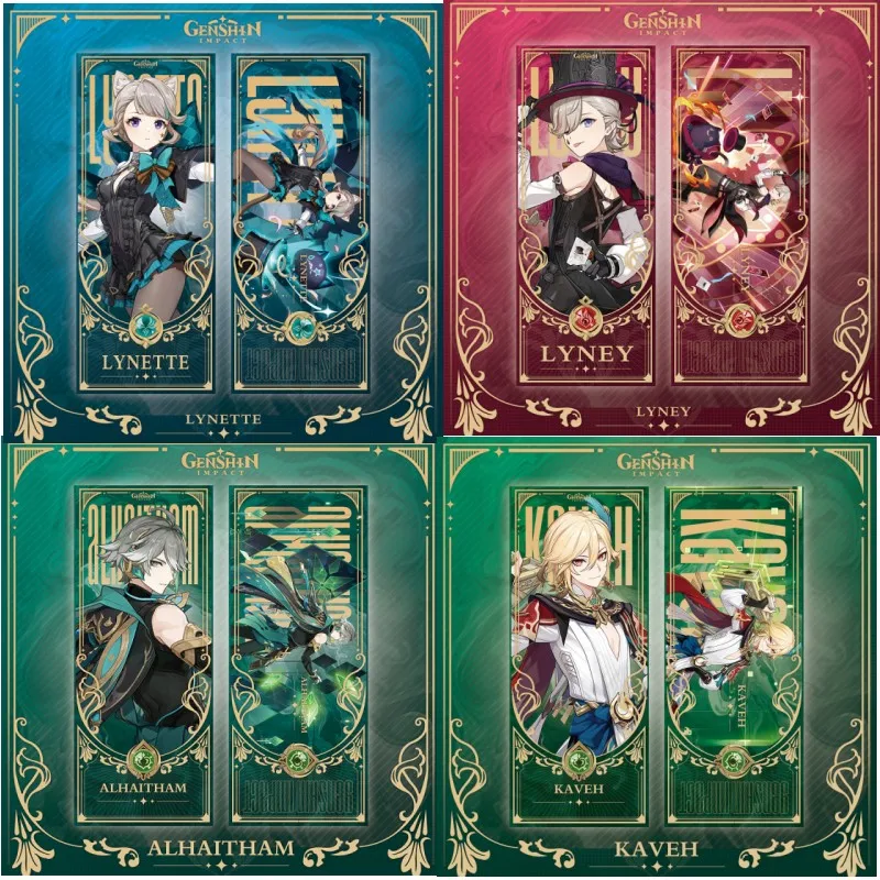 

Lyney Lynette Kaveh Baizhu Anime Laser Ticket Cards Genshin Impact Card Made Paper Card Photocard Fans Collection Postcard Gift