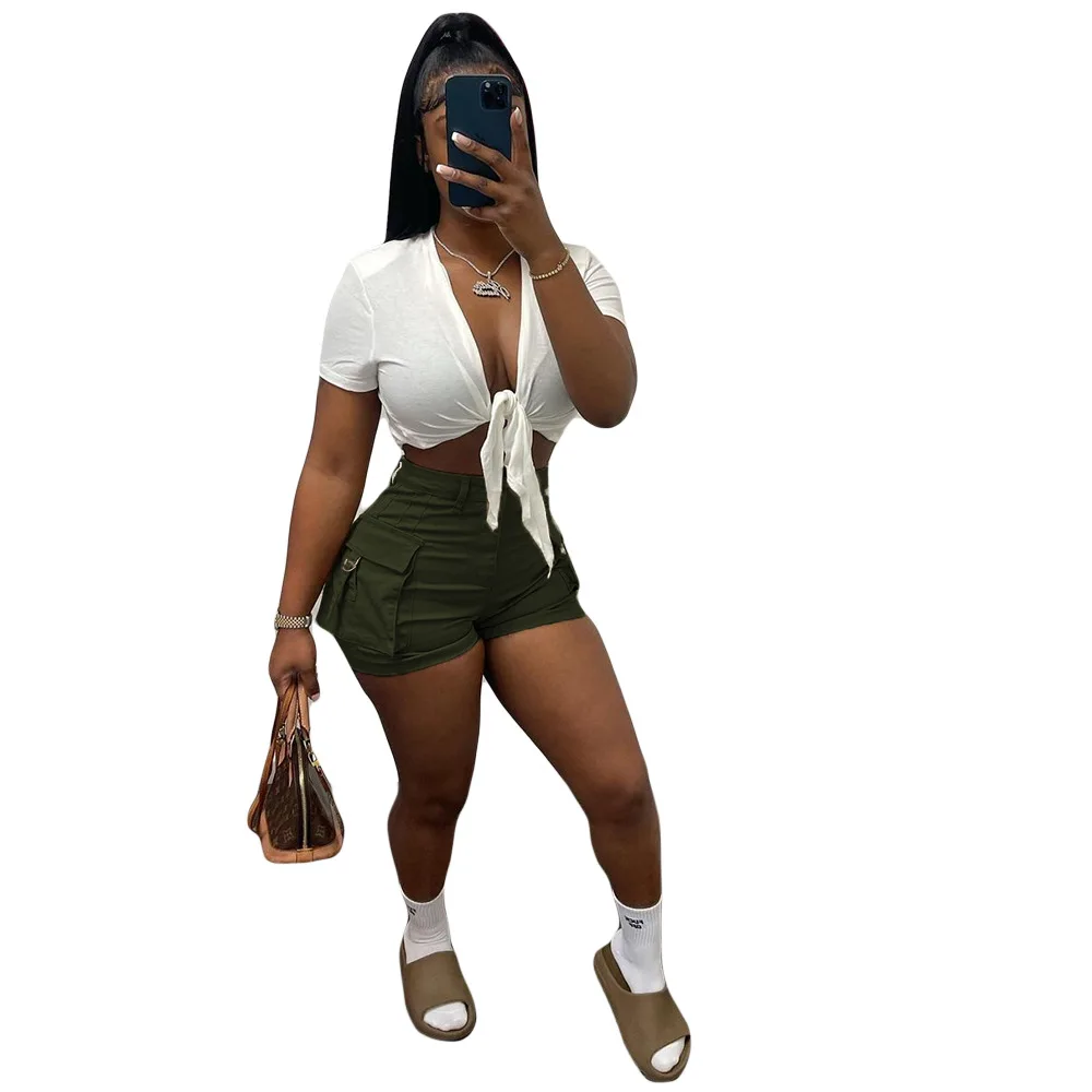 Summer New Women's Work Shorts Solid Color High Elasticity Sense of Fashion