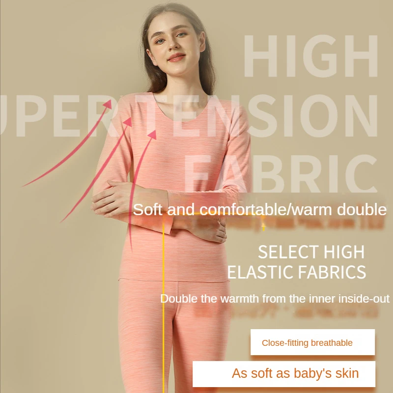 Thermal Underwear Men's Seamless Thickened Long Johns Top & Bottom Women's Suit Underwear Fleece-Lined Suit
